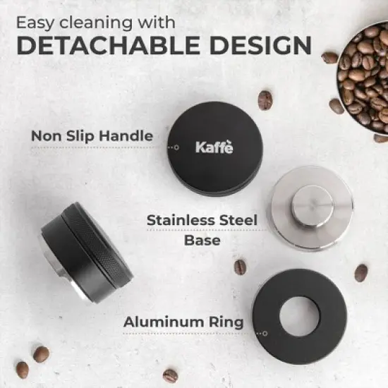 Kaffe 54mm Espresso Weighted Distributor: Metal Coffee & Espresso Accessories, Tamper, Black, Lifetime Warranty image {5}