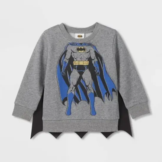 Toddler Boys' DC Comics Batman Printed Pullover Sweatshirt - Gray image {3}