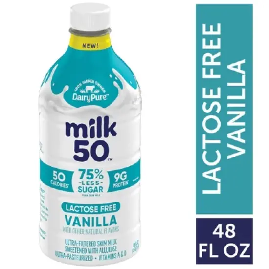 DairyPure Milk 50 Skim Vanilla Milk - 48 fl oz image {1}