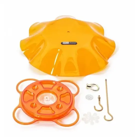 Birds Choice 12oz Oriolfest Translucent Top Weatherguard Oriole Bird Feeder 13" Orange: Polycarbonate, Easy to Hang, Weather-Resistant image {3}