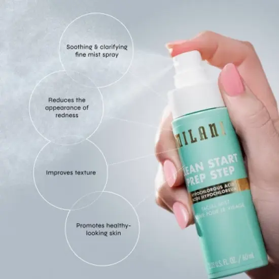 Milani Clean Start Prep Step Hypochlorous Acid Facial Mist - 2.03 fl oz image {4}
