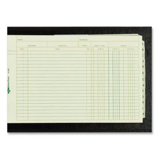 National Four-Ring Ledger Binder Kit with A-Z Index, Black Cover, 8.5 x 5 Debit-Credit-Balance Sheets, 100 Sheets/Book image {3}