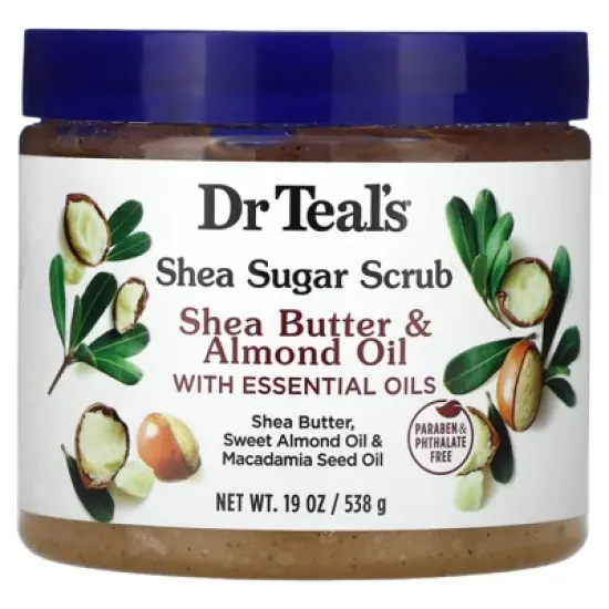 Dr. Teal's Shea Sugar Scrub, Shea Butter & Almond Oil with Essential Oils, 19 oz (538 g) image {3}