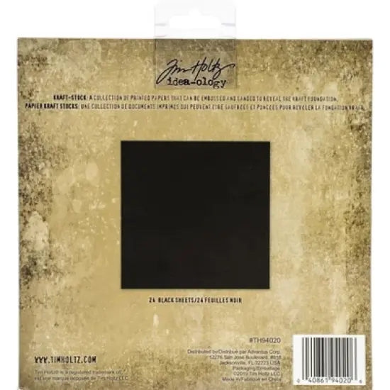 Idea-Ology Kraft Stock Cardstock Pad 8"X8" 24/Pkg-Blackout image {1}