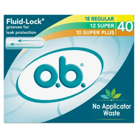 o.b. Applicator-Free Digital Tampons - Multipack (18 Regular/12 Super/10 Super Plus Absorbency) - Unscented - 40ct image {12}