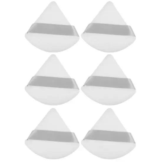 Unique Bargains Soft Triangle Puff Loose Powder Blender Beauty Makeup Tool Short Plush 6 Pcs image {14}