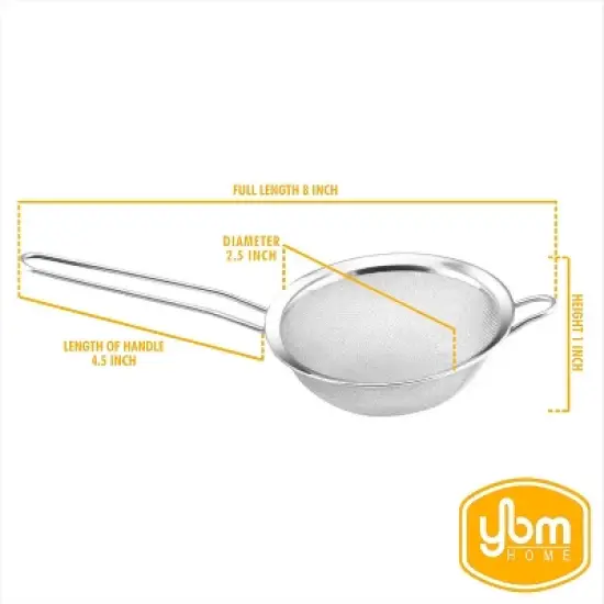 YBM Home Steel Fine Mesh Strainer with Handle image {4}