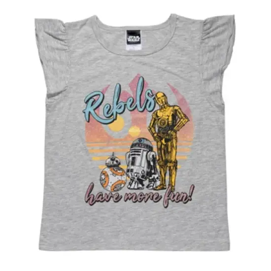 Star Wars Stormtrooper C-3PO R2-D2 Girls 3 Pack Graphic T-Shirts Little Kid to Big Kid image {5}