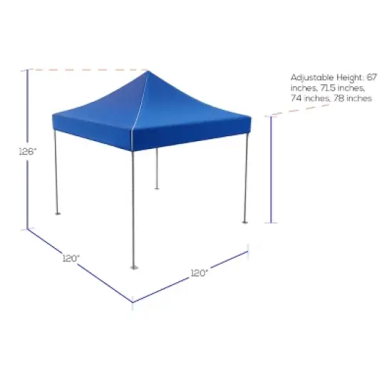 Pop-Up Canopy &ndash; Water-Resistant Outdoor Party Tent with Instant Set-Up, Easy Storage, and Portable Carry Bag &ndash; 10x10 Sun Shelter by Stalwart (Blue) image {1}