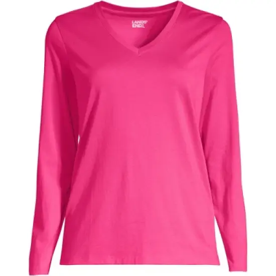 Lands' End Women's Tall Relaxed Supima Cotton Long Sleeve V-Neck T-Shirt image {6}