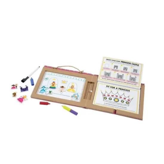 Melissa & Doug Natural Play: Play, Draw, Create Reusable Drawing & Magnet Kit - Princesses (54 Magnets, 5 Dry-Erase Markers) image {3}