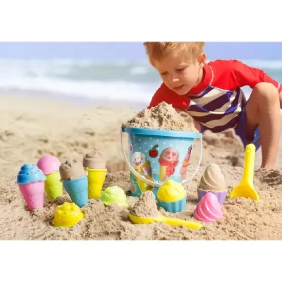 Top Race 9'' Ice Cream Sand Toy - Blue - 16 Pieces image {2}