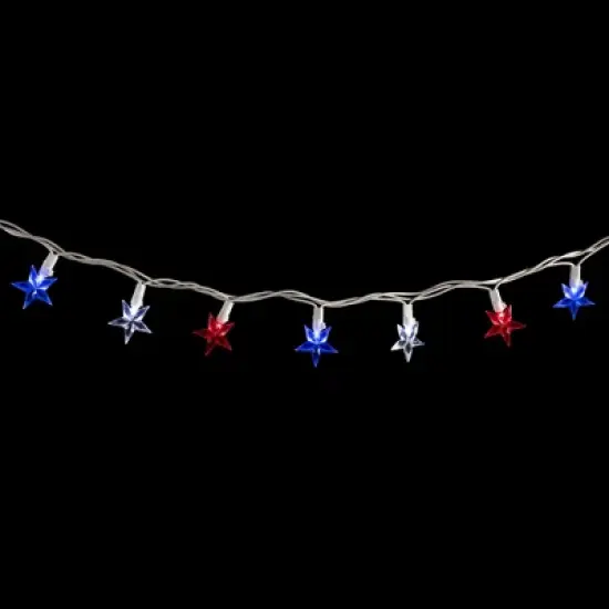 Northlight LED Patriotic Stars String Light Set - 7.25ft - White Wire - 10ct image {6}