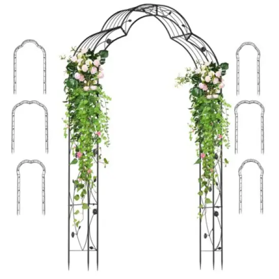Tangkula 99" Tall Garden Arch Arbor Trellis w/6 Combination Ways & 2 Installation Methods image {9}