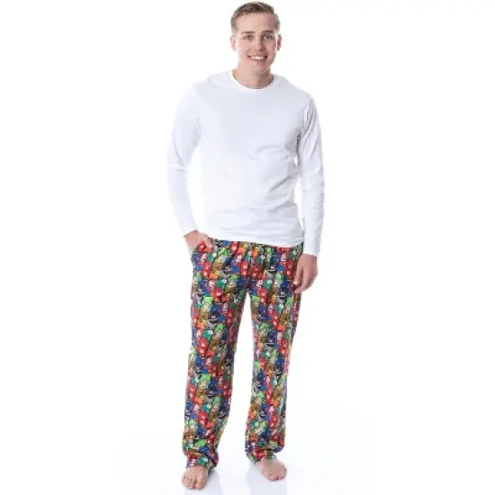 DC Comics Mens' Justice League Holiday Superhero Christmas Pajama Pants Multicoloured image {1}