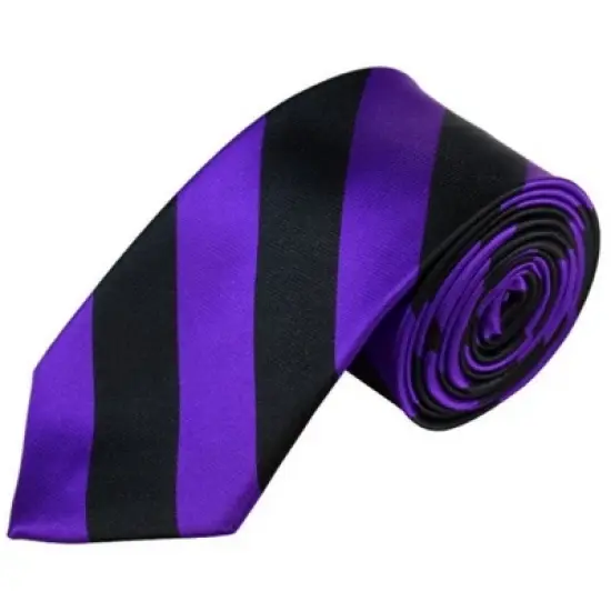 Men's 2.75 W And 58 L Inch With 0.75 Inch Stripe Width College Stripe Slim Woven Necktie image {7}