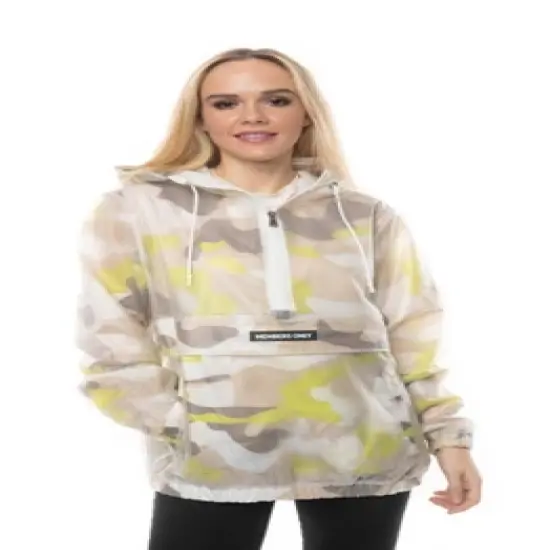 Members Only Women's Translucent Camo Print Popover Oversized Jacket image {4}