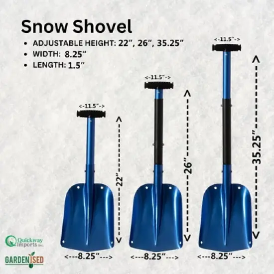 Gardenised Lightweight Extendable Aluminum Telescoping Compact Utility Snow Shovel, Blue image {5}