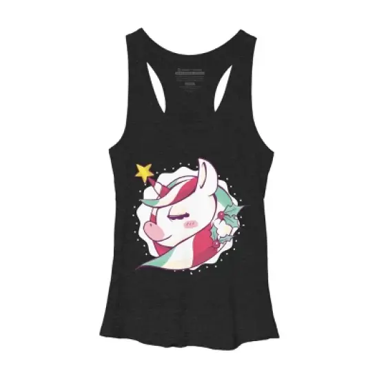 Women's Design By Humans Striped Christmas Unicorn By rasok Racerback Tank Top image {3}