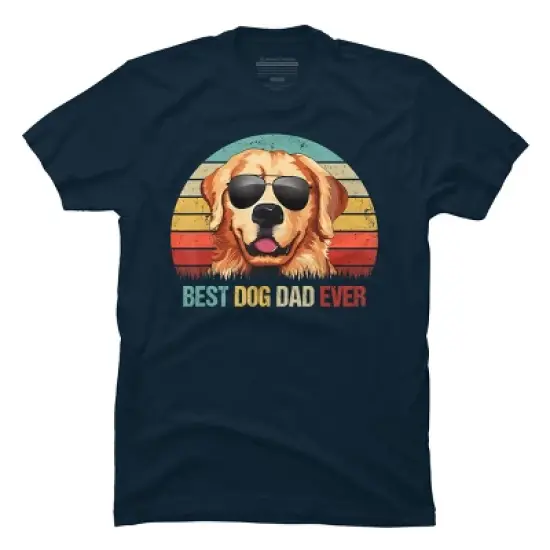 Men's Design By Humans Best Dog Dad Ever Golden Retriever By LuckyCharm99 T-Shirt image {9}