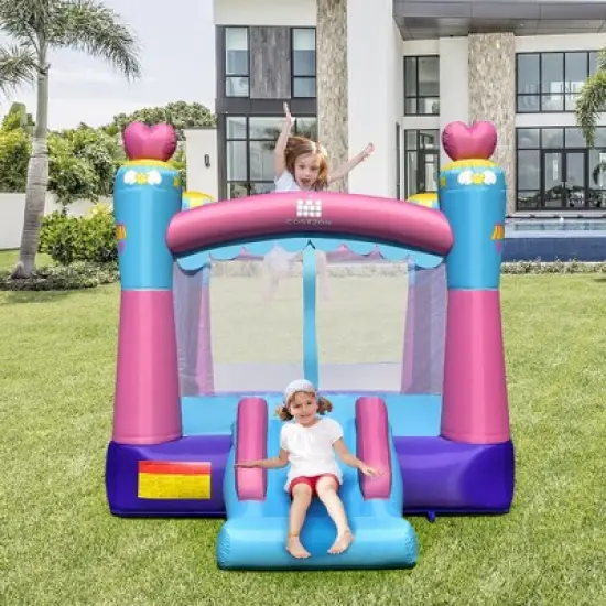 Costway Inflatable Bounce House 3-in-1 Princess Theme Inflatable Castle without Blower image {2}