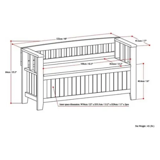 Normandy Solid Wood Entryway Storage Bench - Wyndenhall image {6}