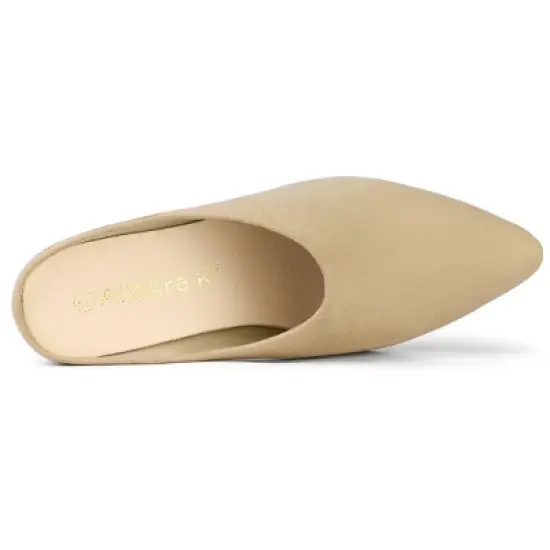 Allegra K Women's Pointed Toe Slip on Block Heel Slide Mules image {3}