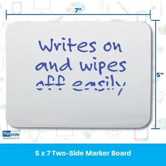 Flipside Products Two-Sided Dry Erase Board, 5" x 7", Pack of 24 image {2}