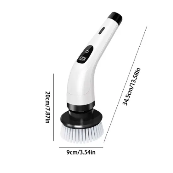 Cordless Power Scrubber Brush with 8 Heads - Motorized Rotary Cleaning Tool for Bathroom, Kitchen & Tile - Removable Handle, Quick Charge image {3}