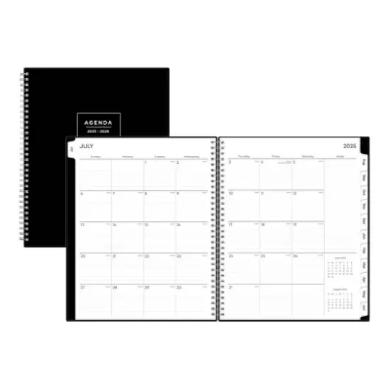 Blue Sky 8.5"x11" 2025-2026 Weekly/Monthly Wirebound Planner Solid Black image {3}