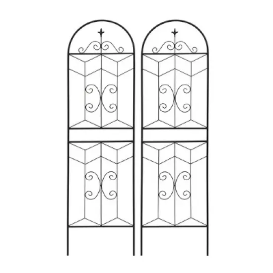 MOEPISY 2 Pack Metal Garden Trellis 71 inch x 19.7 inch Rustproof Trellis Black image {10}