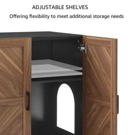 unipaws Tall Cat Litter Box Enclosure with Shelves image {6}