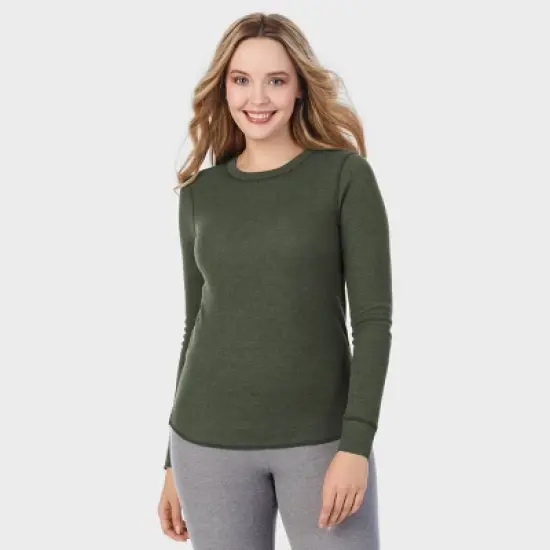 Warm Essentials by Cuddl Duds Women's Waffle Thermal Crewneck Shirt image {6}