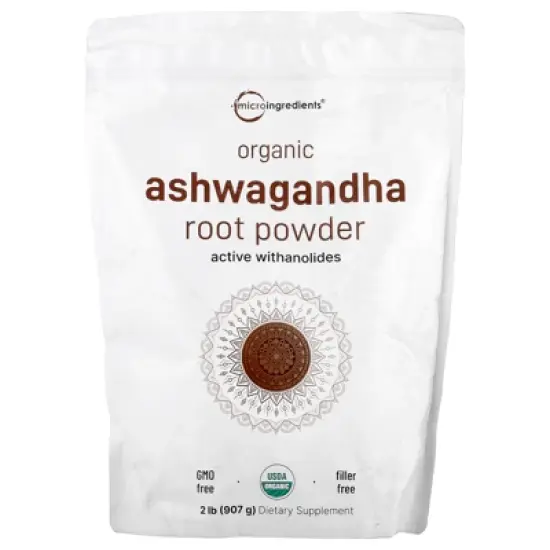 Micro Ingredients Organic Ashwagandha Root Powder, 2 lb (907 g) image {2}