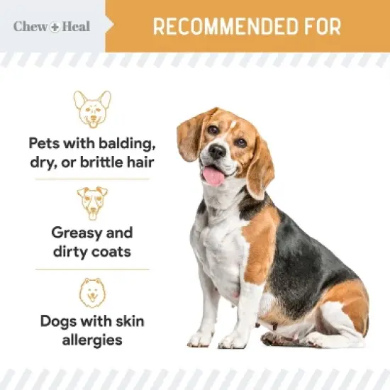 Chew + Heal Wild-Caught Omega Skin + Coat Softgels Made with Wild-Caught Fish Oil Supplement for Dogs & Cats, 180 count image {7}