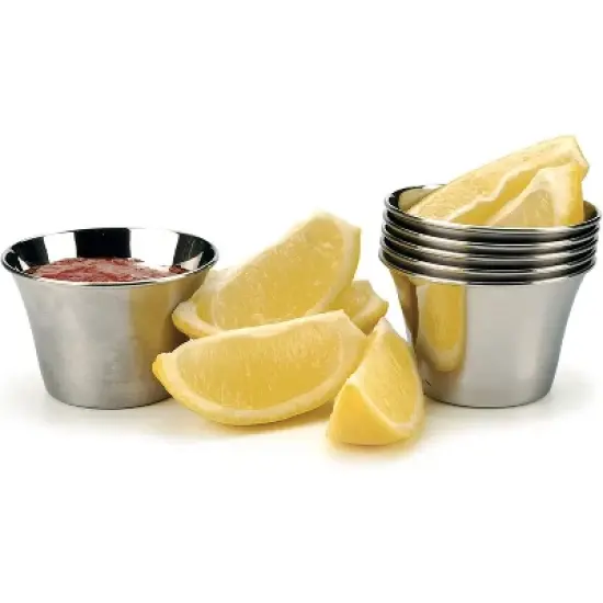 RSVP International Kitchen Prep Bowl Collection Stainless Steel, Sauce Cups, Set of 24, Silver image {1}