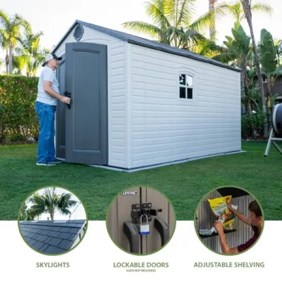 Lifetime 8 Ft. x 12.5 Ft. Outdoor Storage Shed,  Desert Sand (60395) image {3}