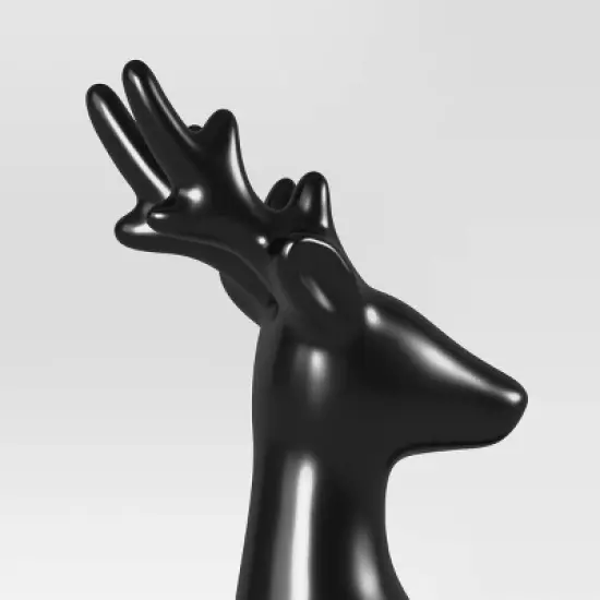 Ceramic Walking Deer Christmas Animal Figurine - Wondershop&trade; Black: Indoor Holiday Decor, 9.75" Tall image {2}