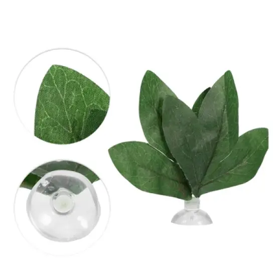 Unique Bargains Betta Fish Leaf Pad Hammock Plants for Fish Tank Green 3.74"x3.74" image {2}