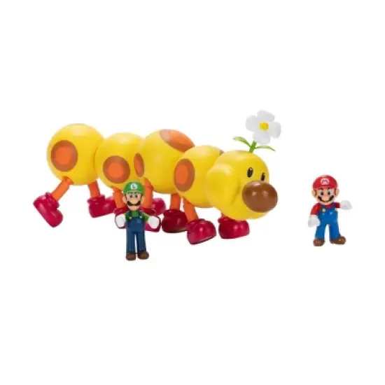Nintendo Super Mario Wiggler, Mario, and Luigi Action Figure Set - 3pk image {3}