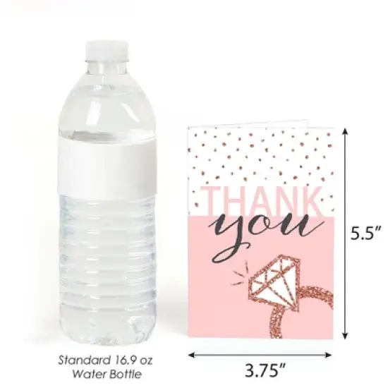 Big Dot of Happiness Bride Squad - Rose Gold Bridal Shower or Bachelorette Party Thank You Cards (8 count) image {2}