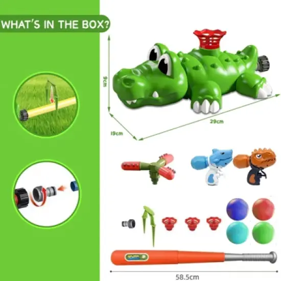 TITQWOP 4-in-1 Water Sprinkler Baseball Toy for Kids &ndash; 360&deg; Rotating Spray & Tee Ball Game &ndash; Outdoor Summer Backyard Fun for Boys & Girls image {2}