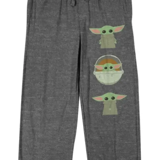 The Mandalorian Baby Yoda Star Wars Mens Grey Sleep Pajama Pants image {1}