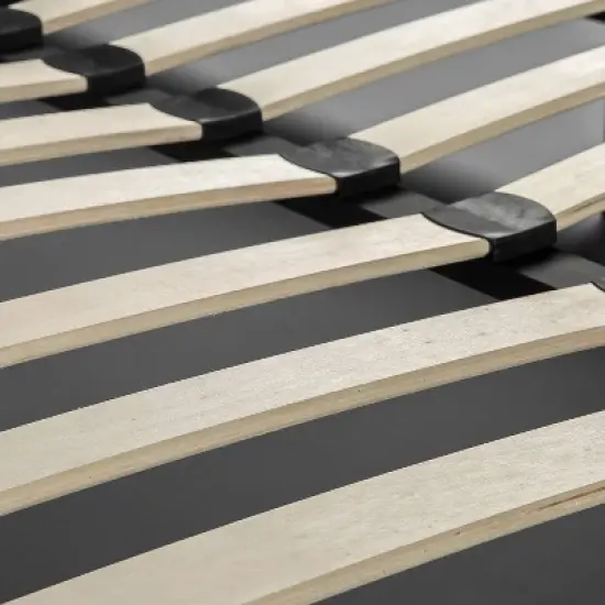 Jade Faux Leather Upholstered Platform Bed Frame Black - Zinus image {4}