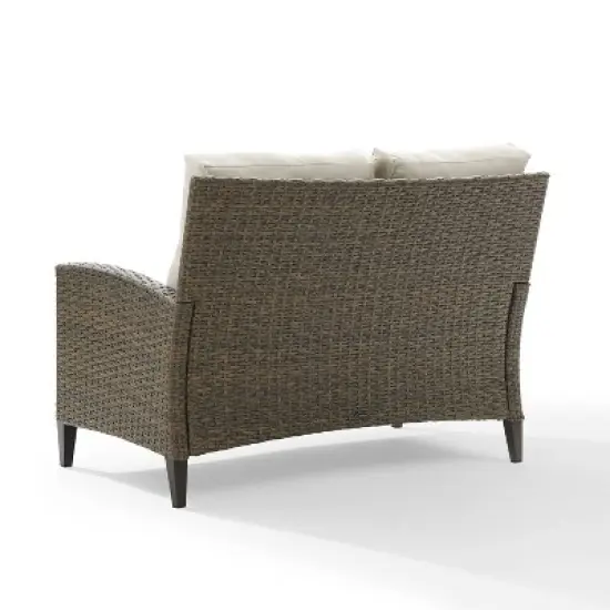 Rockport Outdoor Wicker High Back Loveseat - Crosley image {3}