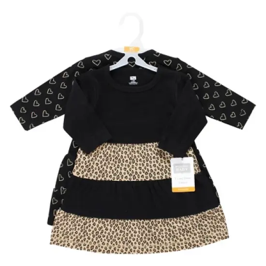 Hudson Baby Girl Cotton Dresses, Leopard Gold Heart image {1}
