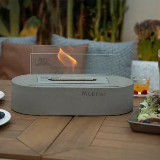 Luspa Tabletop Fire Pit Portable Ethanol Fireplace 13.8&rdquo; x 7.1&rdquo; x 6.7&rdquo; - Light Grey image {3}