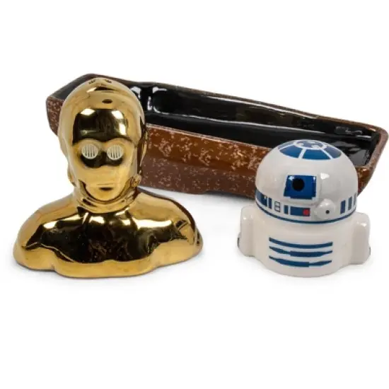Seven20 Star Wars C-3PO and R2-D2 Ceramic Shaker Set with Sandcrawler Display Tray image {7}
