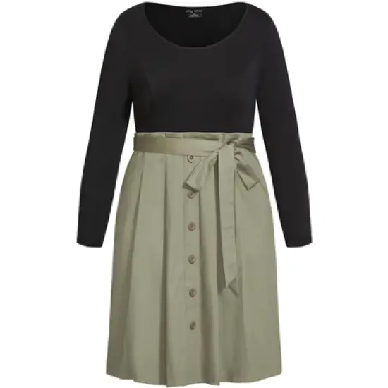 Women's Plus Size Uptown Girl Dress - deep sage | CITY CHIC image {2}