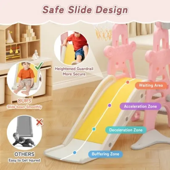 3-in-1 Kids Slide for Toddlers Slide and Swing Set,Indoor image {2}